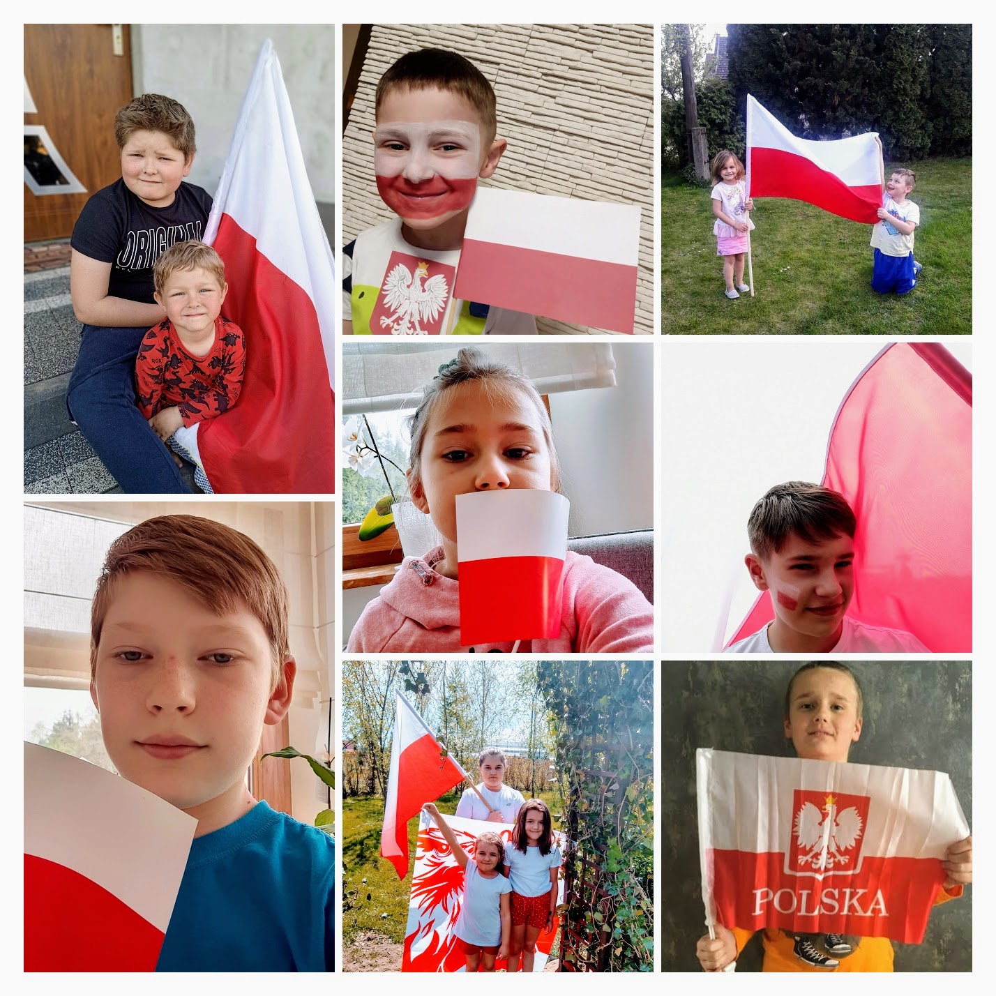 kolaż z flagą