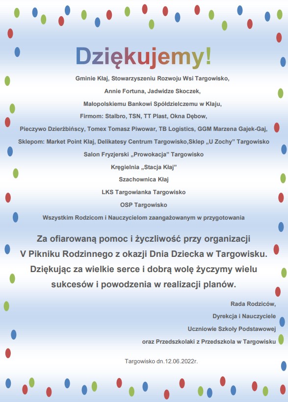 piknik podziękowanie
